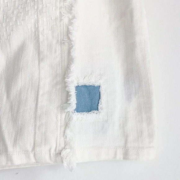 Desigual White Denim Lace Detail Embroidered Minis Skirt XXL - Picture 4 of 7